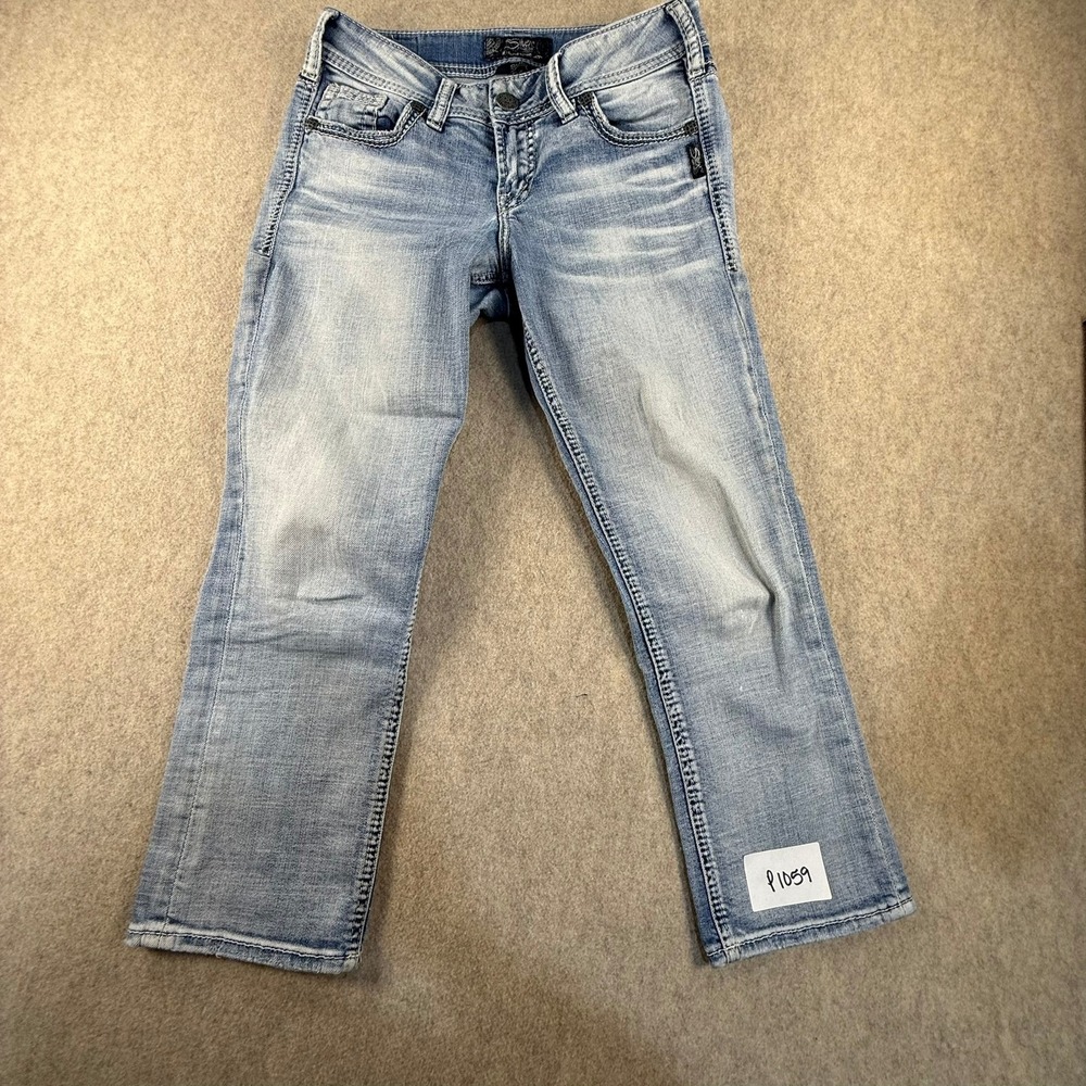 Silver Jeans Co Suki Mid Capri Light Wash Super Stretch Denim W27 L22.5 L43918